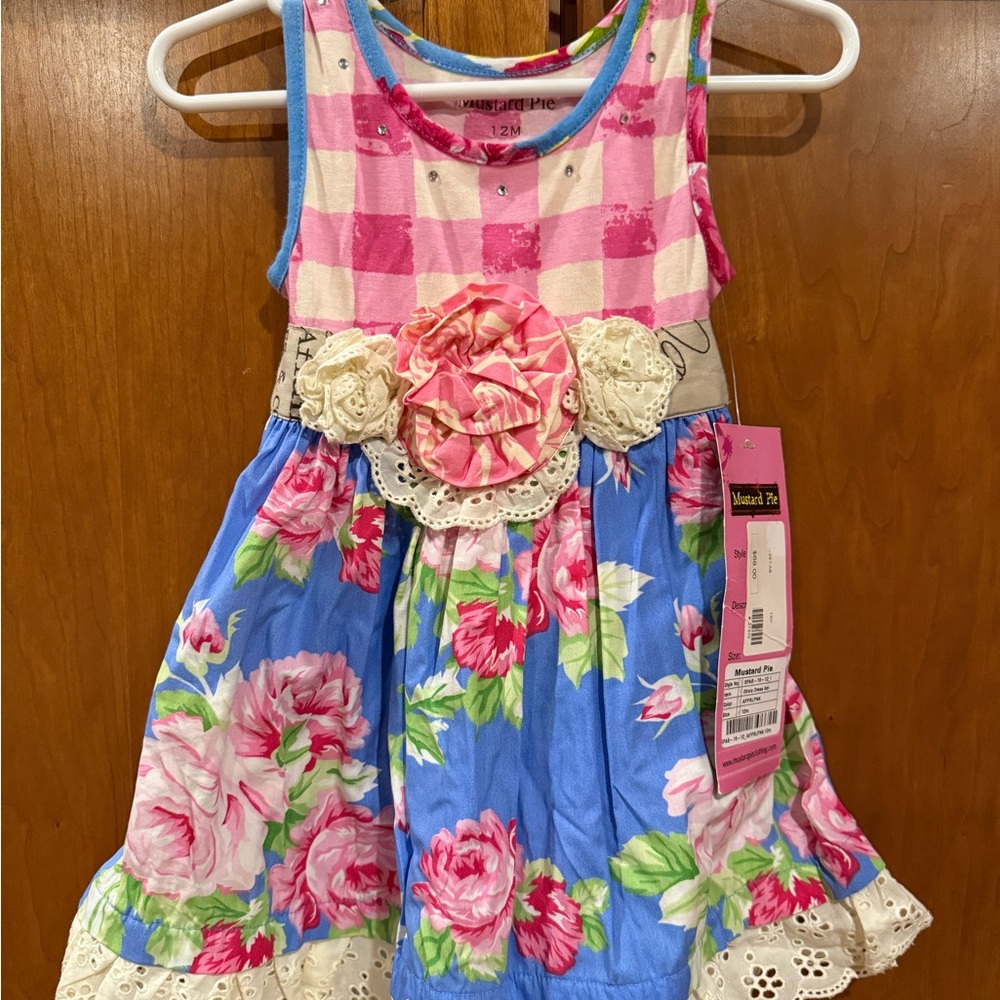 Mustard Pie Pink and Blue Floral Dress